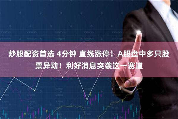 炒股配资首选 4分钟 直线涨停!A股盘中多只股票异动!利好消息突袭这一赛道